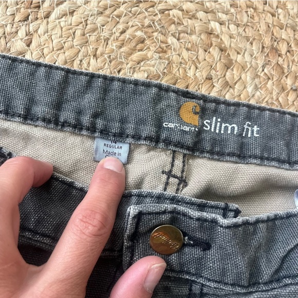 Carhartt grey Double Knee Slim Fit Pants 14 - Picture 3 of 5